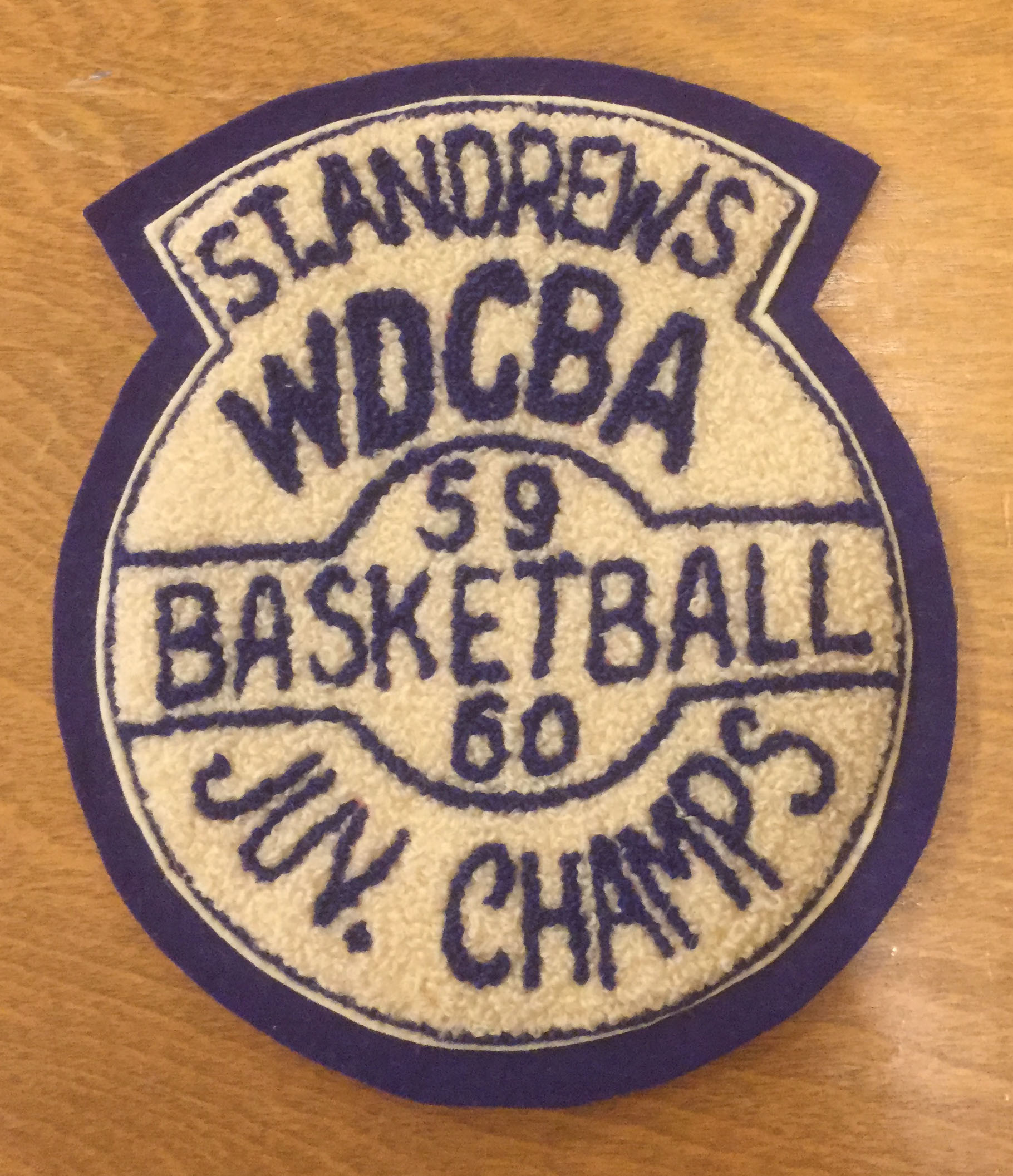 colour%20photo%20of%20St.%20Andrew%27s%20Church%20basketball%20champions%20sports%20patch%2C%201959-60